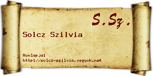 Solcz Szilvia névjegykártya